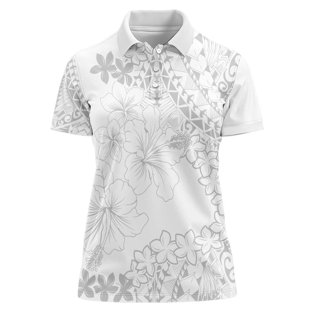 American Samoa Lotu Tamaiti Women Polo Shirt White Sunday Plumeria White Vibe