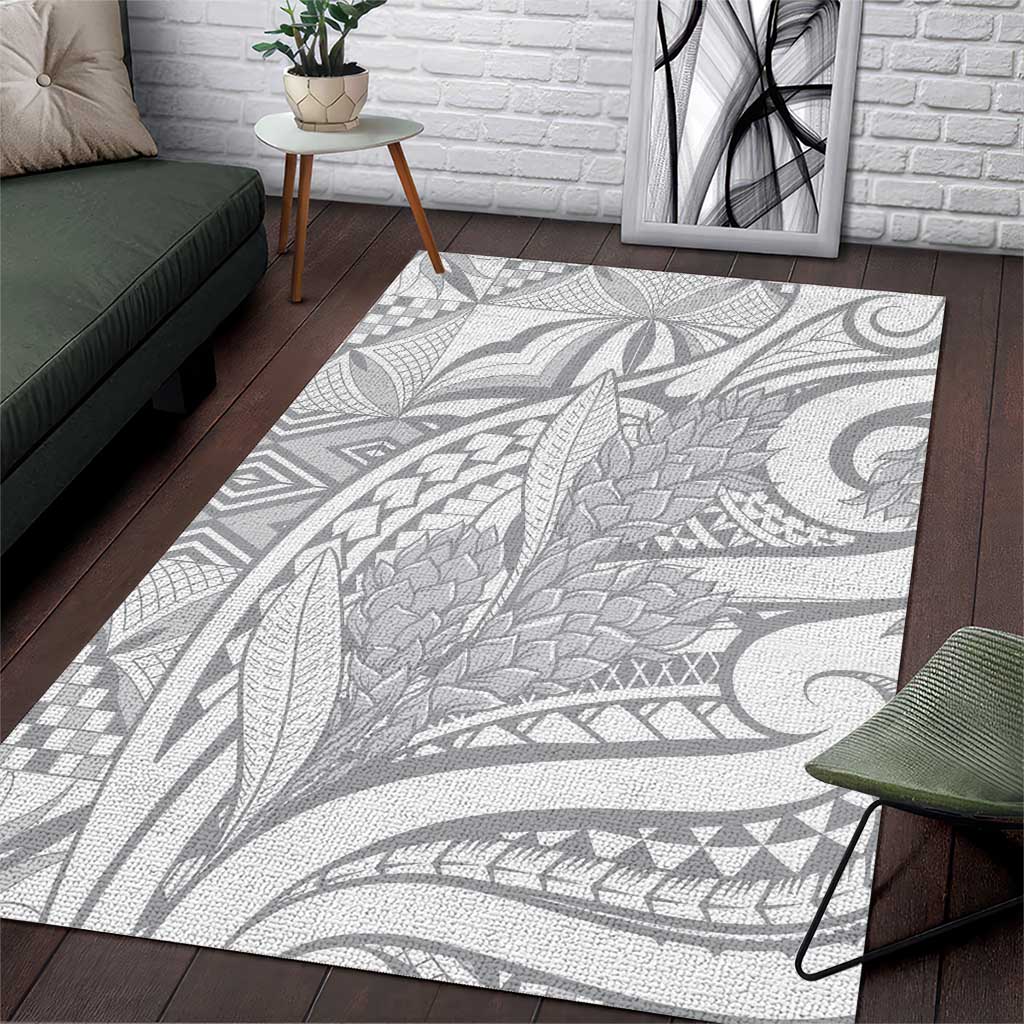 Lotu Tamaiti Samoa Siapo Area Rug White Sunday With Teuila Torch Ginger