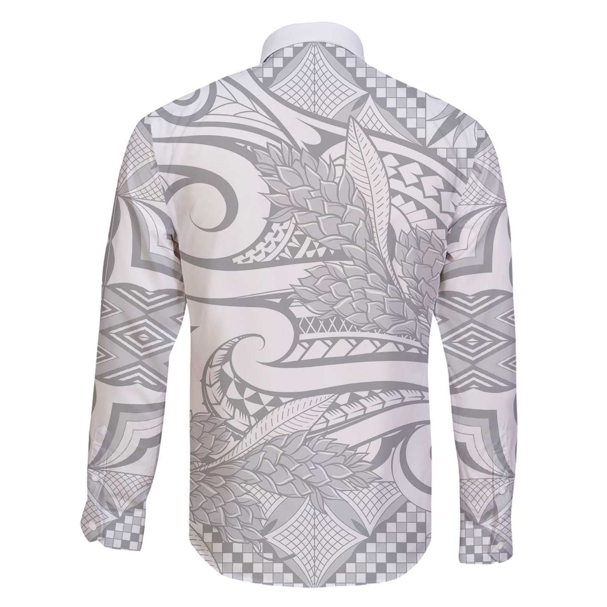 Lotu Tamaiti Samoa Siapo Family Matching Off The Shoulder Long Sleeve Dress and Hawaiian Shirt White Sunday With Teuila Torch Ginger