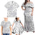 Lotu Tamaiti Samoa Siapo Family Matching Off Shoulder Maxi Dress and Hawaiian Shirt White Sunday With Teuila Torch Ginger