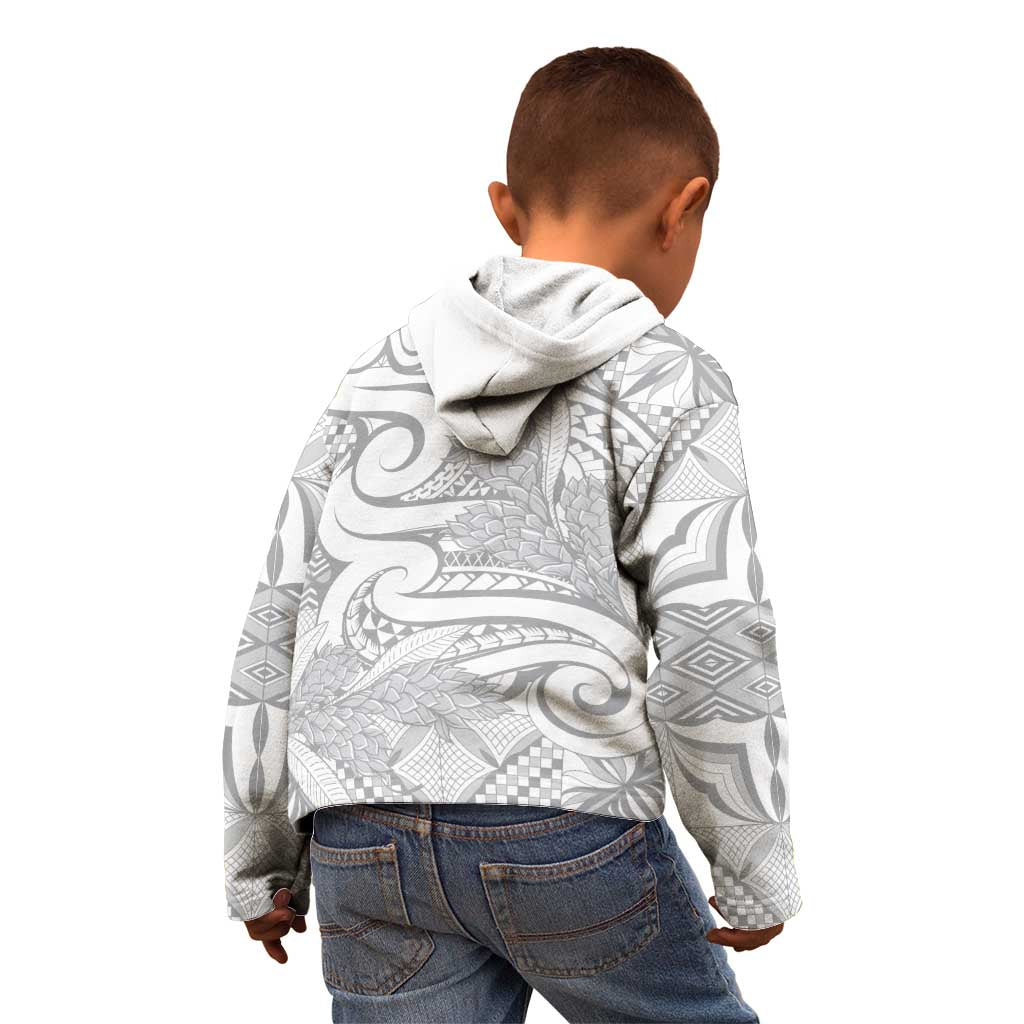 Lotu Tamaiti Samoa Siapo Kid Hoodie White Sunday With Teuila Torch Ginger
