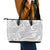 Lotu Tamaiti Samoa Siapo Leather Tote Bag White Sunday With Teuila Torch Ginger