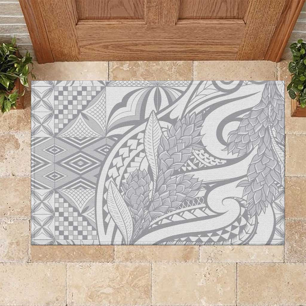 Lotu Tamaiti Samoa Siapo Rubber Doormat White Sunday With Teuila Torch Ginger