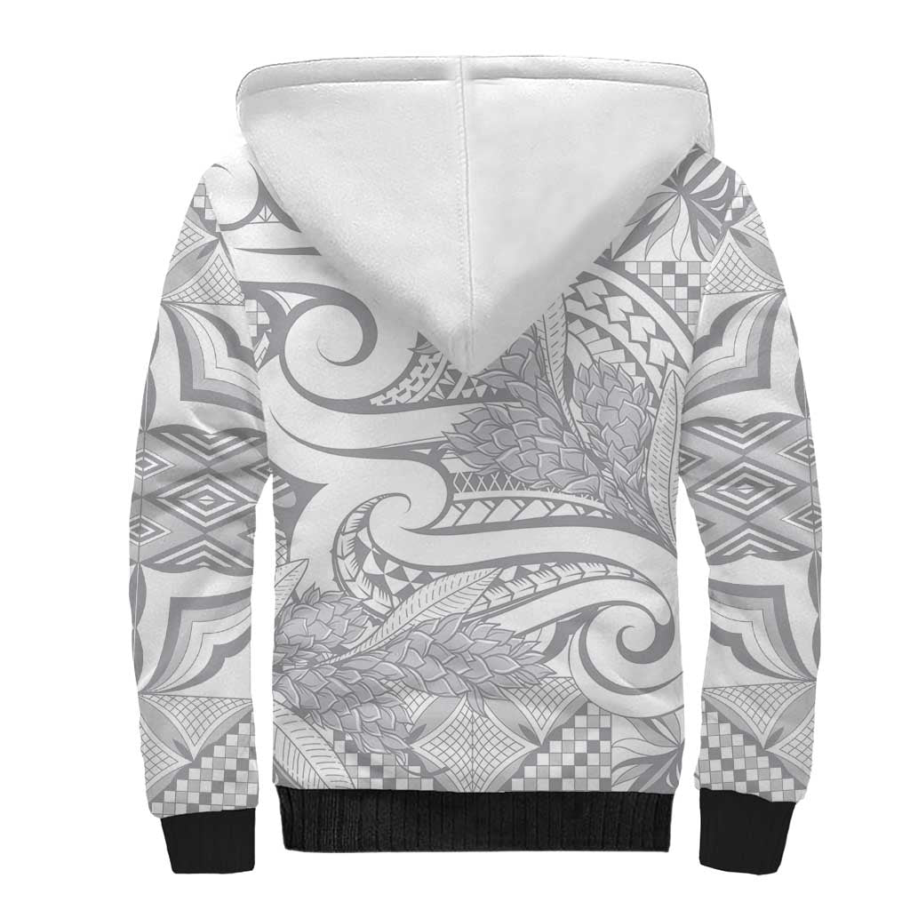 Lotu Tamaiti Samoa Siapo Sherpa Hoodie White Sunday With Teuila Torch Ginger