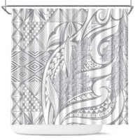 Lotu Tamaiti Samoa Siapo Shower Curtain White Sunday With Teuila Torch Ginger