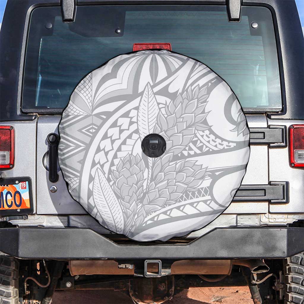 Lotu Tamaiti Samoa Siapo Spare Tire Cover White Sunday With Teuila Torch Ginger