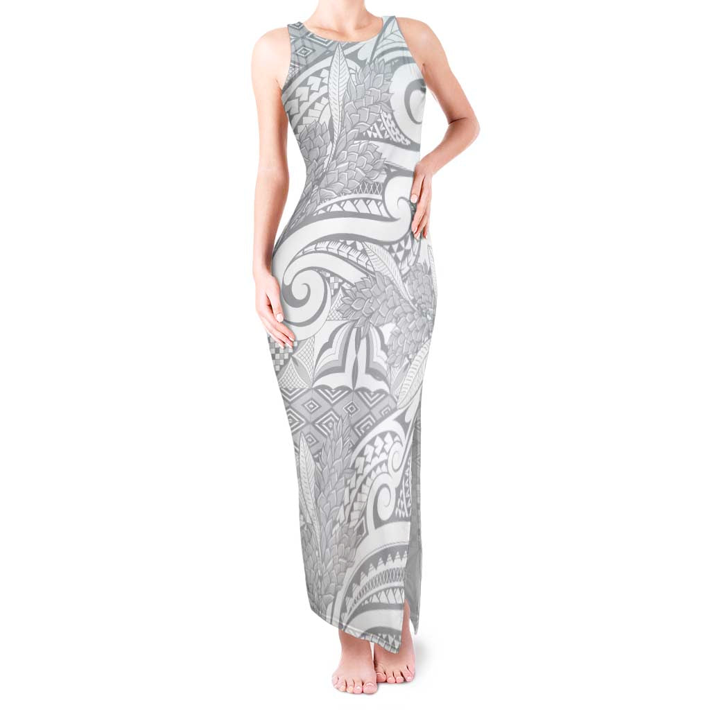 Lotu Tamaiti Samoa Siapo Tank Maxi Dress White Sunday With Teuila Torch Ginger