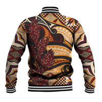 Vintage Samoa Siapo Baseball Jacket With Teuila Torch Ginger