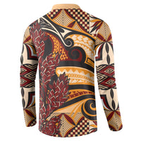 Vintage Samoa Siapo Button Sweatshirt With Teuila Torch Ginger