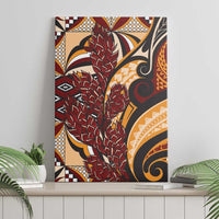 Vintage Samoa Siapo Canvas Wall Art With Teuila Torch Ginger LT9 - Polynesian Pride