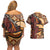 Vintage Samoa Siapo Couples Matching Off Shoulder Short Dress and Hawaiian Shirt With Teuila Torch Ginger