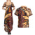 Vintage Samoa Siapo Couples Matching Summer Maxi Dress and Hawaiian Shirt With Teuila Torch Ginger