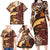 Vintage Samoa Siapo Family Matching Long Sleeve Bodycon Dress and Hawaiian Shirt With Teuila Torch Ginger