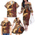 Vintage Samoa Siapo Family Matching Off The Shoulder Long Sleeve Dress and Hawaiian Shirt With Teuila Torch Ginger