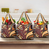 Vintage Samoa Siapo Grocery Bag With Teuila Torch Ginger LT9 3-pack One Size Art - Polynesian Pride