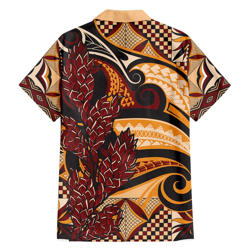 Vintage Samoa Siapo Hawaiian Shirt With Teuila Torch Ginger LT9 - Polynesian Pride
