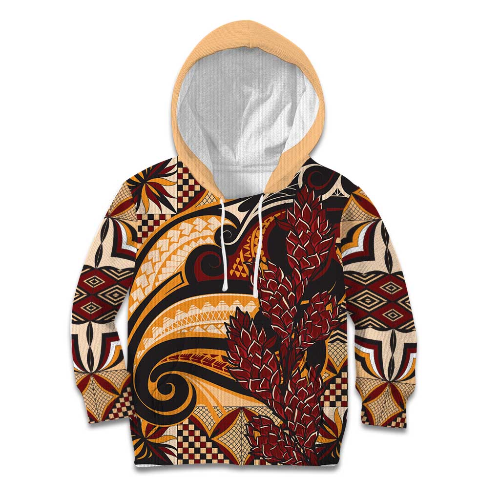 Vintage Samoa Siapo Kid Hoodie With Teuila Torch Ginger