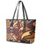 Vintage Samoa Siapo Leather Tote Bag With Teuila Torch Ginger