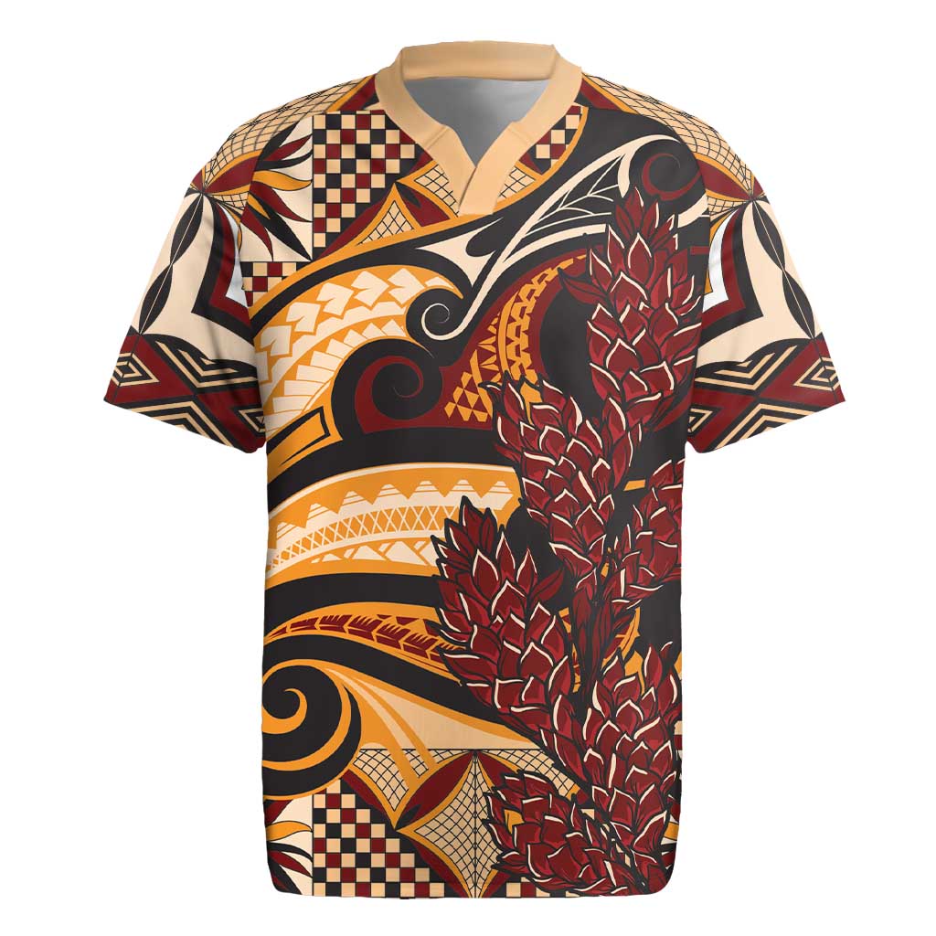 Vintage Samoa Siapo Rugby Jersey With Teuila Torch Ginger