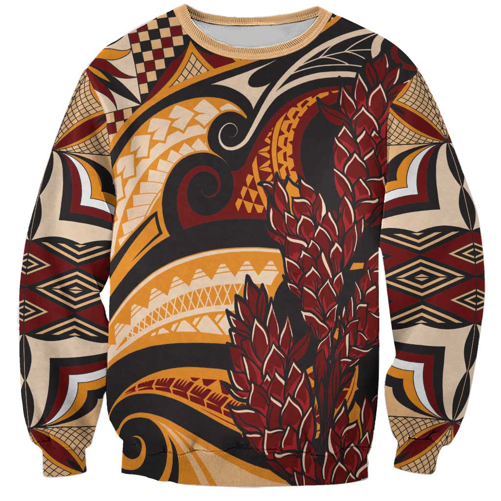 Vintage Samoa Siapo Sweatshirt With Teuila Torch Ginger