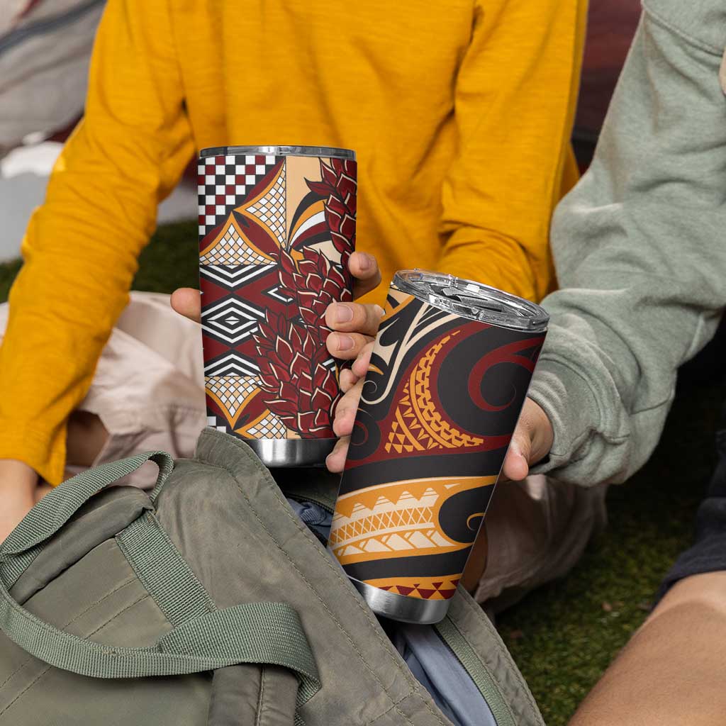Vintage Samoa Siapo Tumbler Cup With Teuila Torch Ginger