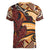 Vintage Samoa Siapo Women V-Neck T-Shirt With Teuila Torch Ginger