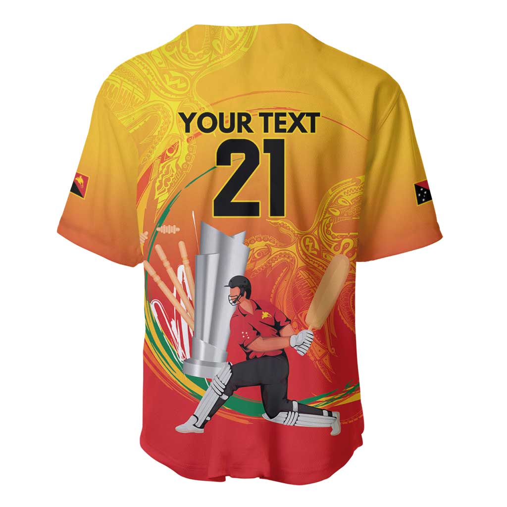 Custom Cricket PNG East Asia-Pacific Baseball Jersey Papua New Guinea Rise to Power - Polynesian Pride