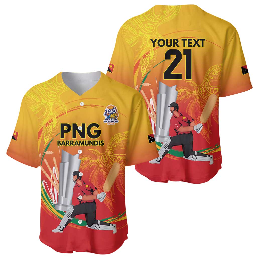 Custom Cricket PNG East Asia-Pacific Baseball Jersey Papua New Guinea Rise to Power - Polynesian Pride