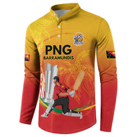Custom Cricket PNG East Asia-Pacific Button Sweatshirt Papua New Guinea Rise to Power - Polynesian Pride