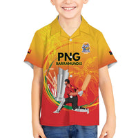 Custom Cricket PNG East Asia-Pacific Kid Hawaiian Shirt Papua New Guinea Rise to Power - Polynesian Pride
