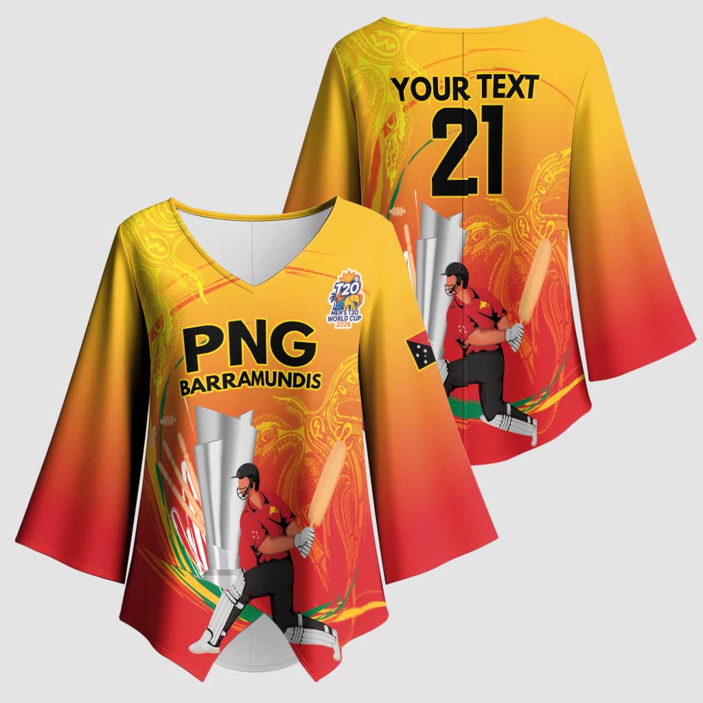 Custom Cricket PNG East Asia-Pacific Kimono Sleeve Blouse Papua New Guinea Rise to Power - Polynesian Pride
