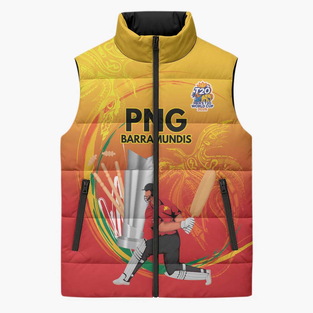 Custom Cricket PNG East Asia-Pacific Sleeveless Puffer Jacket Papua New Guinea Rise to Power - Polynesian Pride