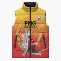 Custom Cricket PNG East Asia-Pacific Sleeveless Puffer Jacket Papua New Guinea Rise to Power - Polynesian Pride