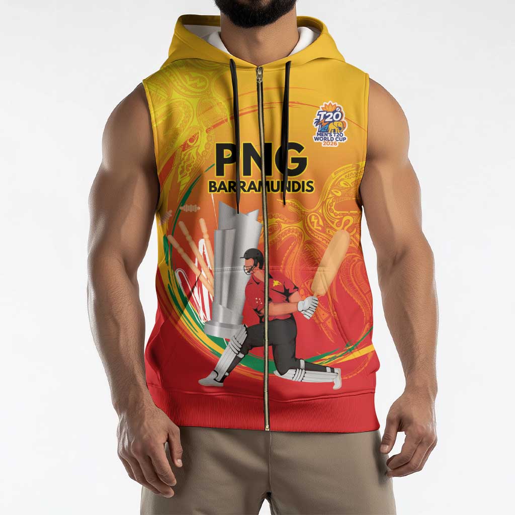 Custom Cricket PNG East Asia-Pacific Sleeveless Zip Hoodie Papua New Guinea Rise to Power - Polynesian Pride