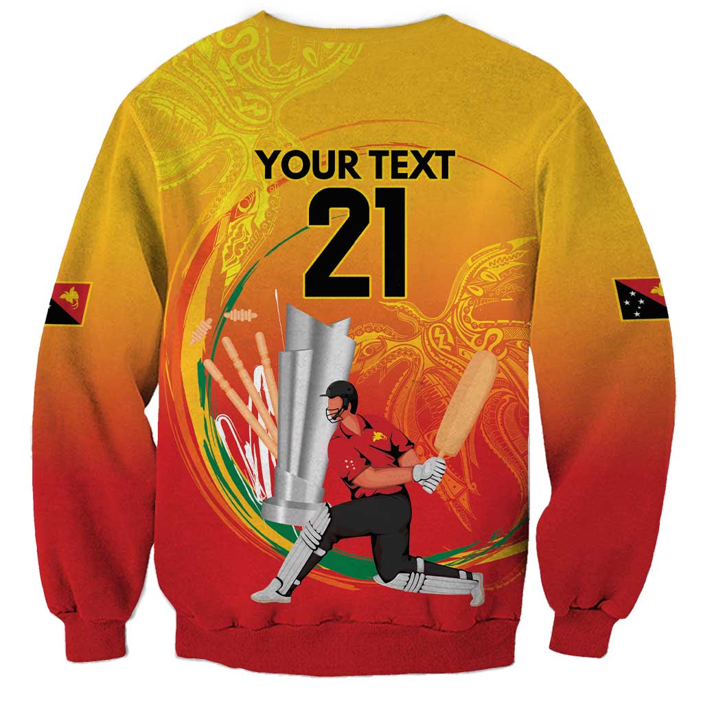 Custom Cricket PNG East Asia-Pacific Sweatshirt Papua New Guinea Rise to Power - Polynesian Pride