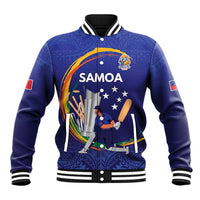 Custom Cricket Samoa East Asia-Pacific Baseball Jacket Samoa Storming the Limits LT9 Unisex Blue - Polynesian Pride