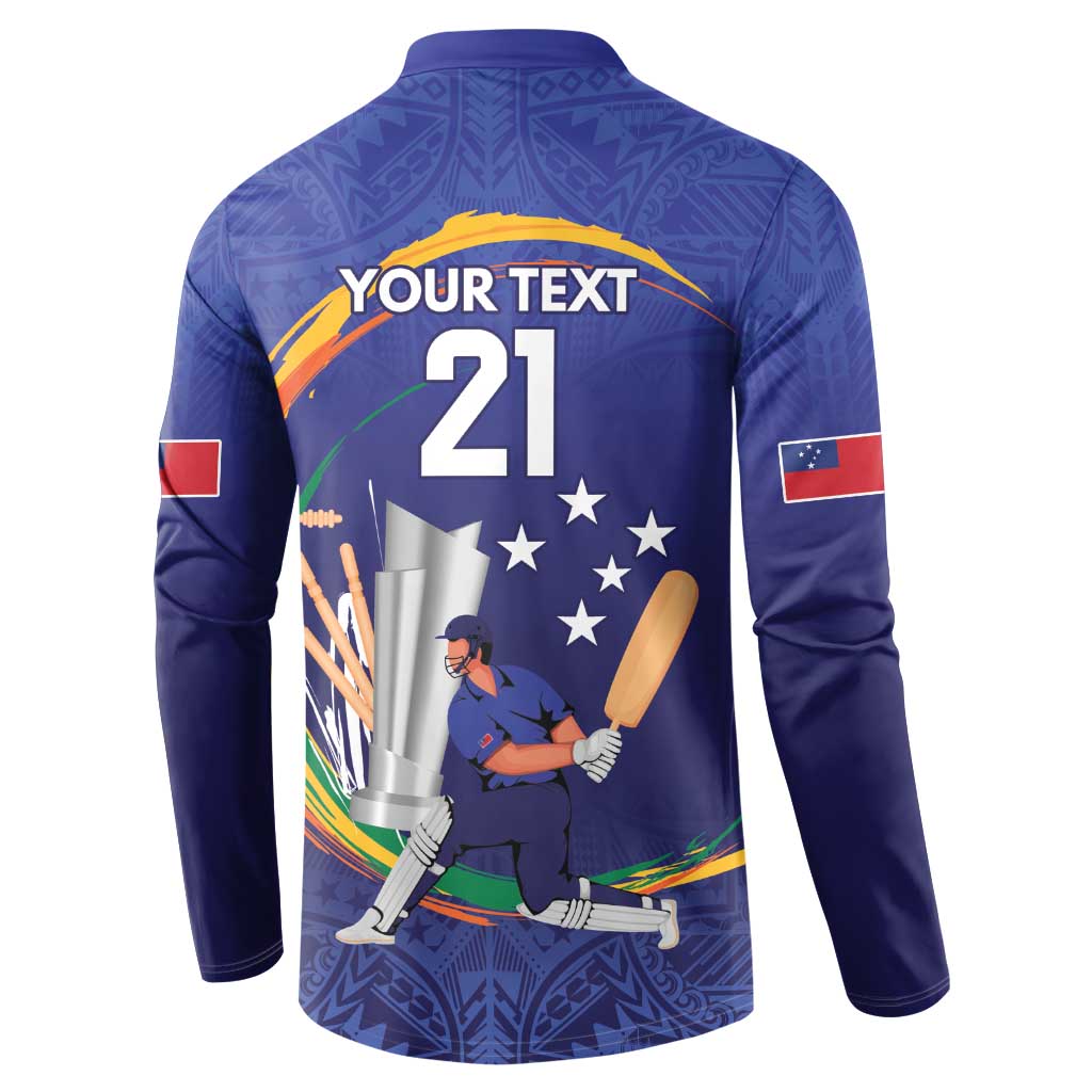 Custom Cricket Samoa East Asia-Pacific Button Sweatshirt Samoa Storming the Limits LT9 - Polynesian Pride