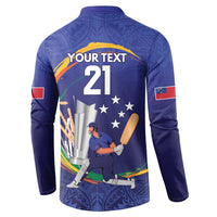 Custom Cricket Samoa East Asia-Pacific Button Sweatshirt Samoa Storming the Limits LT9 - Polynesian Pride