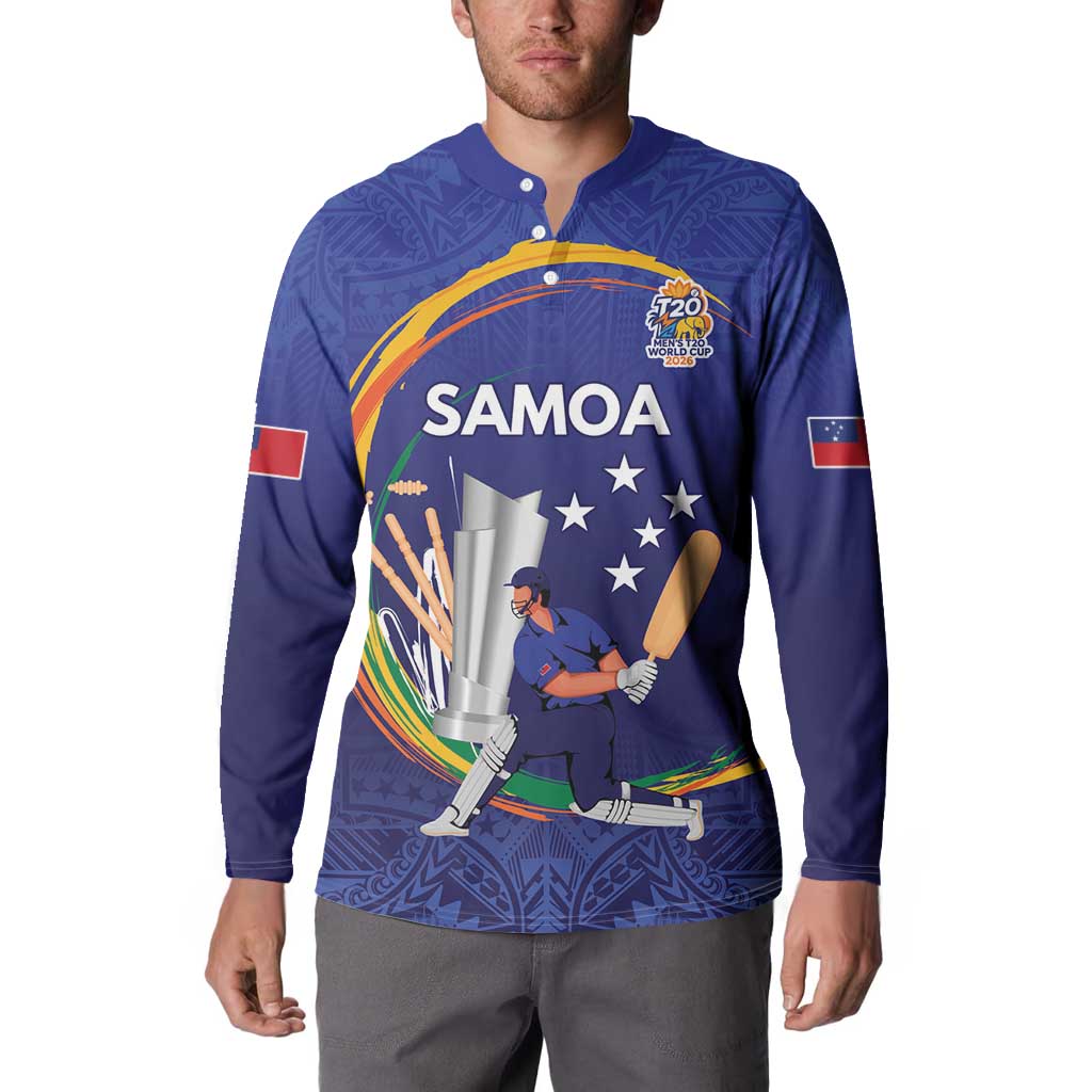 Custom Cricket Samoa East Asia-Pacific Button Sweatshirt Samoa Storming the Limits LT9 - Polynesian Pride