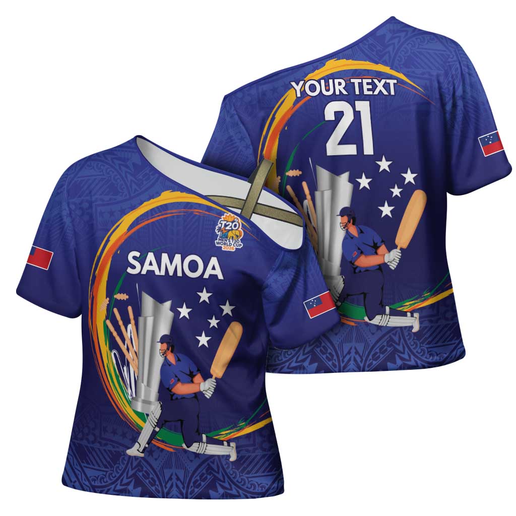 Custom Cricket Samoa East Asia-Pacific Cross Shoulder Shirt Samoa Storming the Limits LT9 - Polynesian Pride