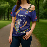 Custom Cricket Samoa East Asia-Pacific Cross Shoulder Shirt Samoa Storming the Limits LT9 - Polynesian Pride
