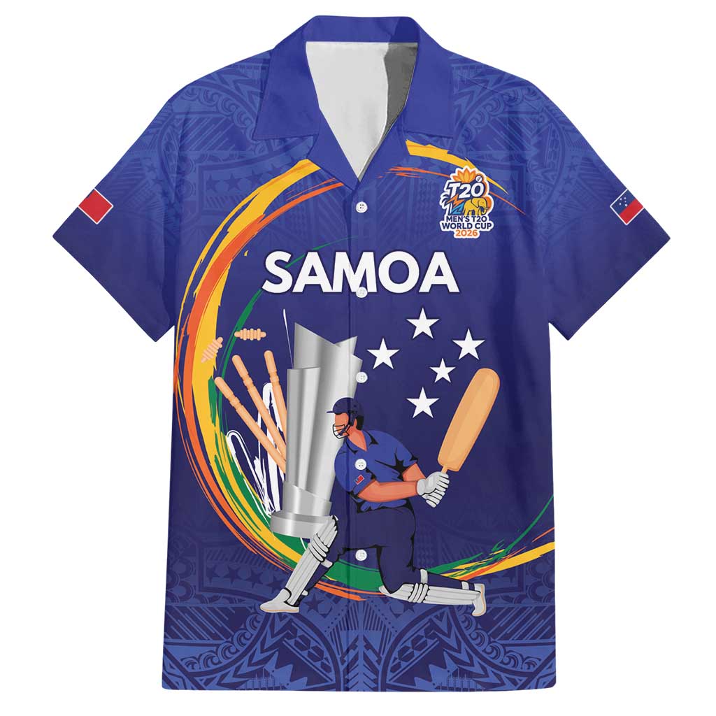 Custom Cricket Samoa East Asia-Pacific Hawaiian Shirt Samoa Storming the Limits LT9 Blue - Polynesian Pride