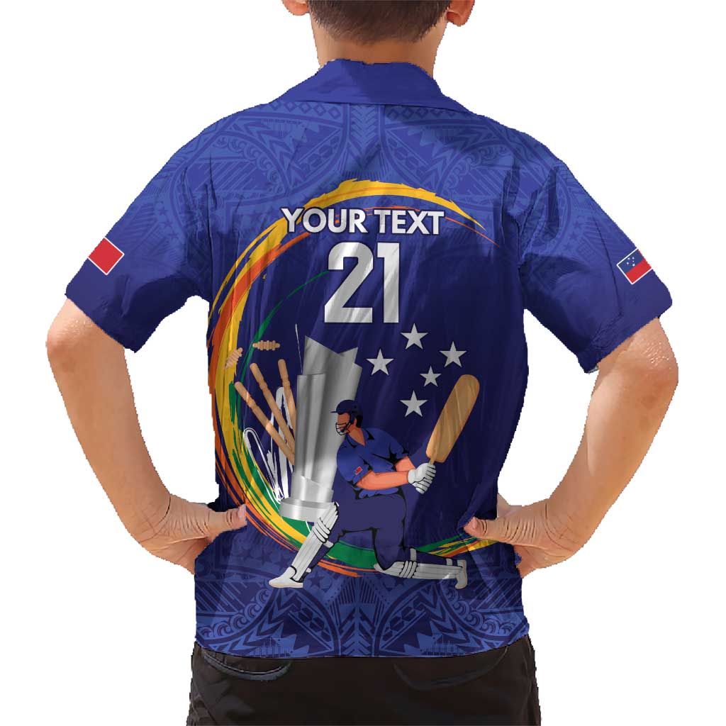 Custom Cricket Samoa East Asia-Pacific Kid Hawaiian Shirt Samoa Storming the Limits - Polynesian Pride