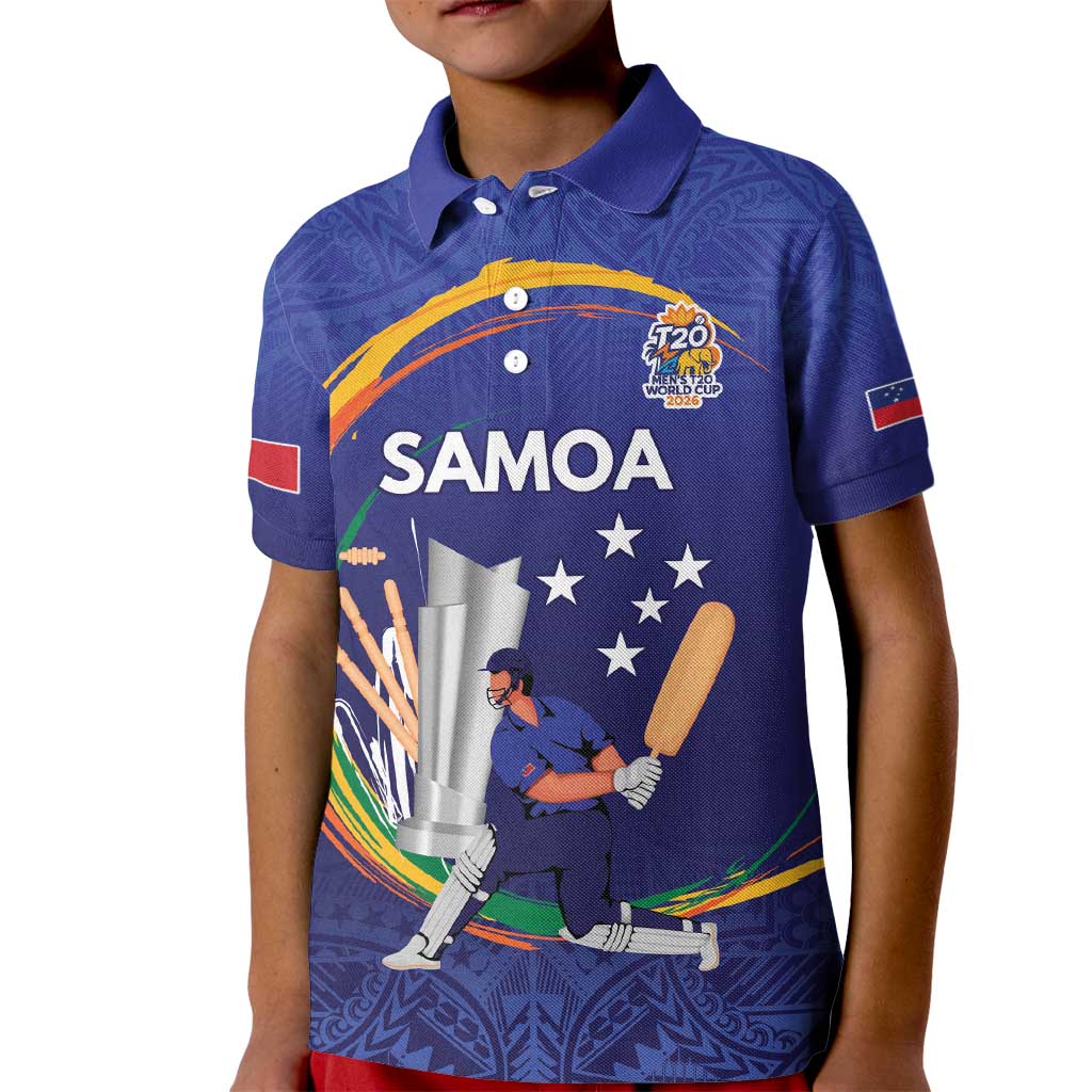 Custom Cricket Samoa East Asia-Pacific Kid Polo Shirt Samoa Storming the Limits - Polynesian Pride