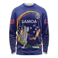 Custom Cricket Samoa East Asia-Pacific Long Sleeve Shirt Samoa Storming the Limits LT9 Unisex Blue - Polynesian Pride