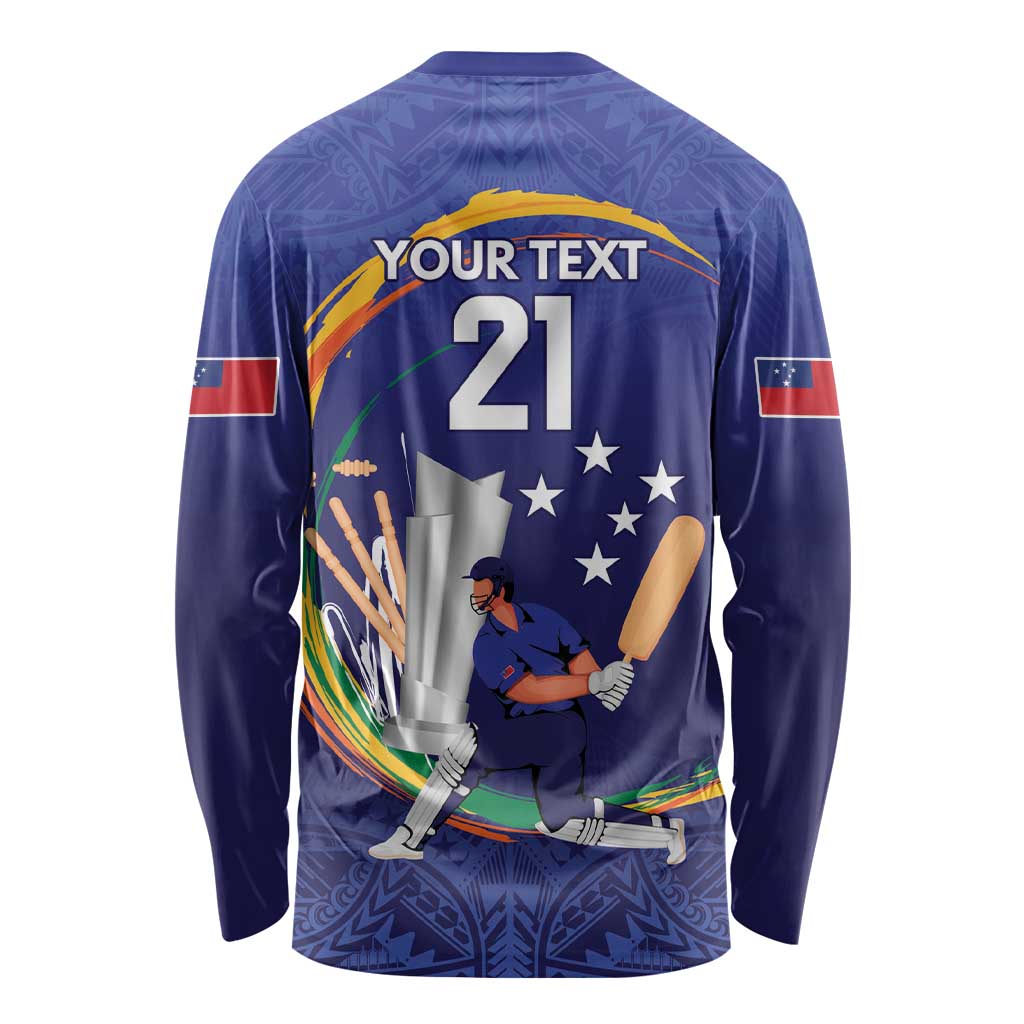 Custom Cricket Samoa East Asia-Pacific Long Sleeve Shirt Samoa Storming the Limits LT9 - Polynesian Pride