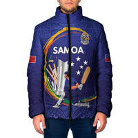 Custom Cricket Samoa East Asia-Pacific Padded Jacket Samoa Storming the Limits LT9 Men Blue - Polynesian Pride