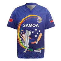 Custom Cricket Samoa East Asia-Pacific Rugby Jersey Samoa Storming the Limits LT9 Blue - Polynesian Pride