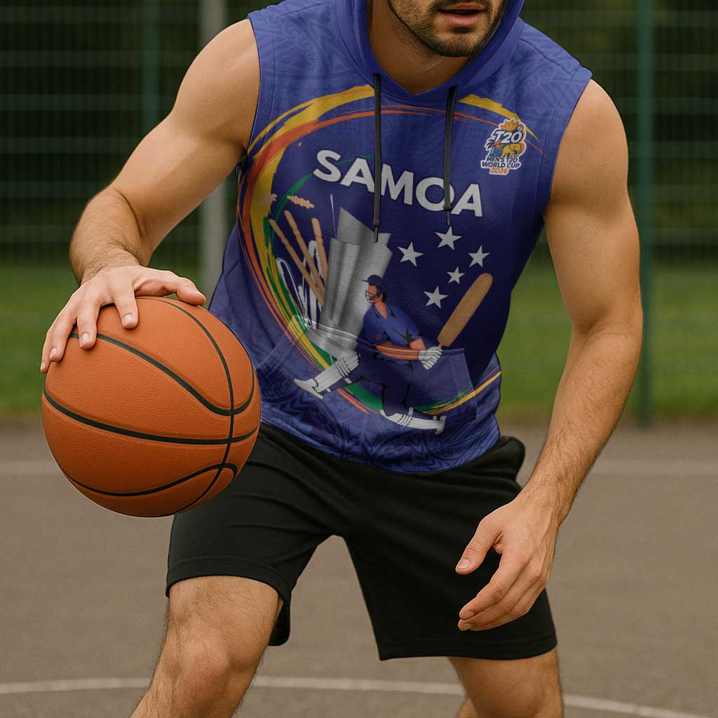 Custom Cricket Samoa East Asia-Pacific Sleeveless Hoodie Samoa Storming the Limits LT9 - Polynesian Pride