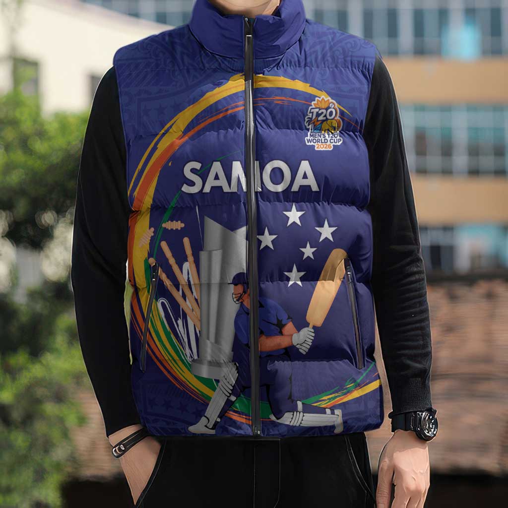 Custom Cricket Samoa East Asia-Pacific Sleeveless Puffer Jacket Samoa Storming the Limits LT9 - Polynesian Pride